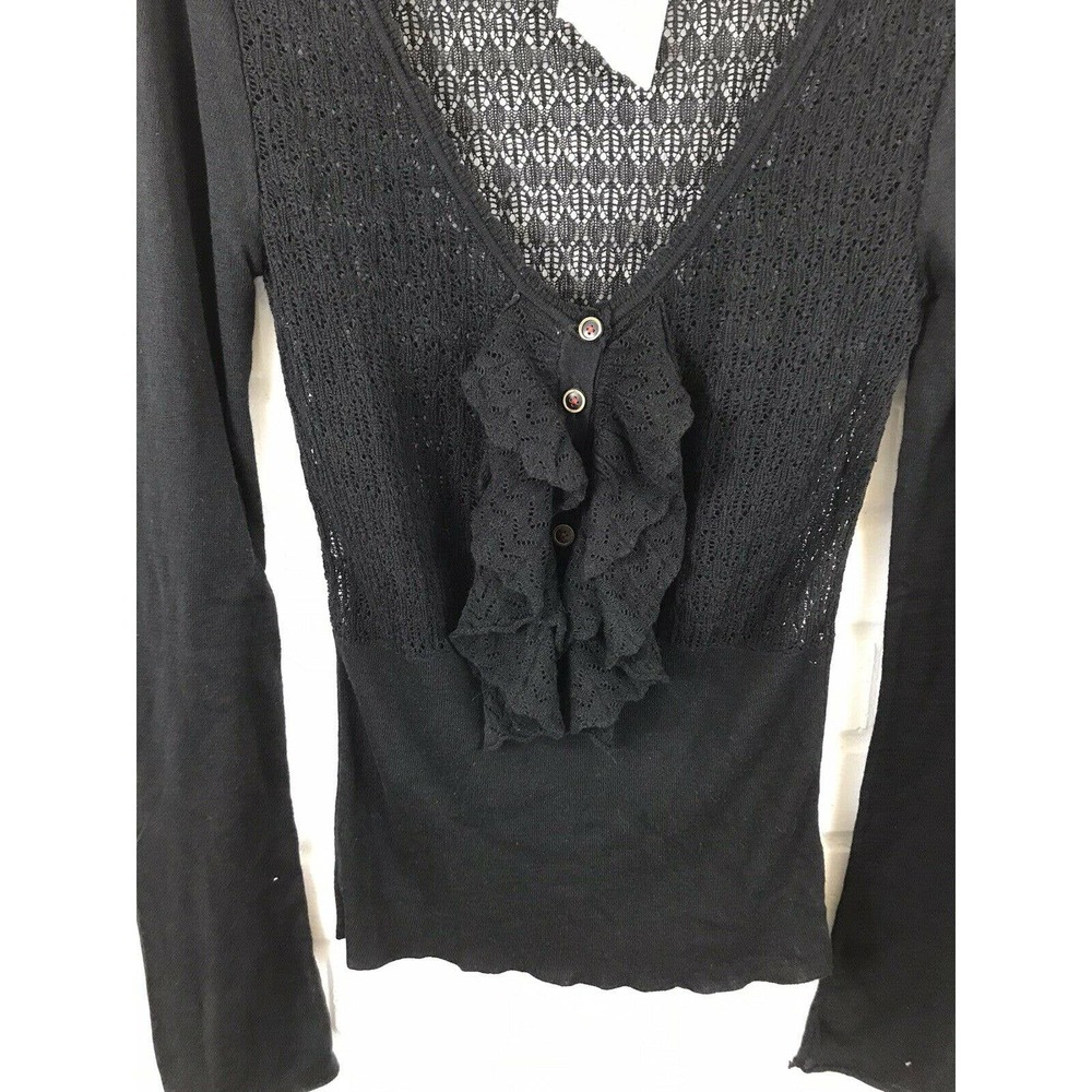 New Free People Crochet Long Sleeve Top - Picture 2 of 7